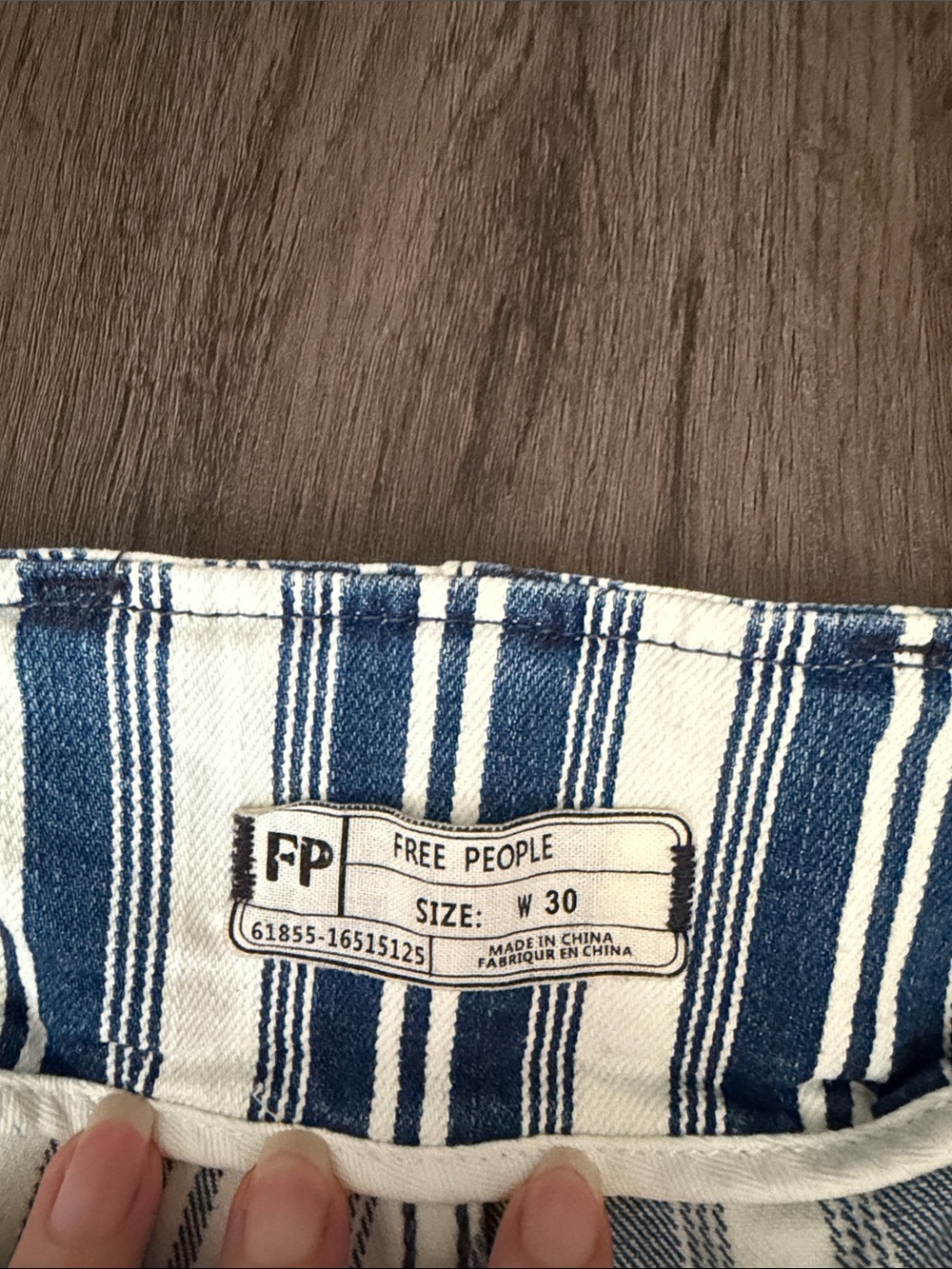 Free People Striped Wide Leg Jeans - Picture 2 of 2
